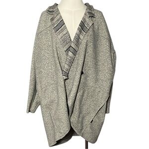 Burton Small Gray Oversized Wrap Cardigan Jacket